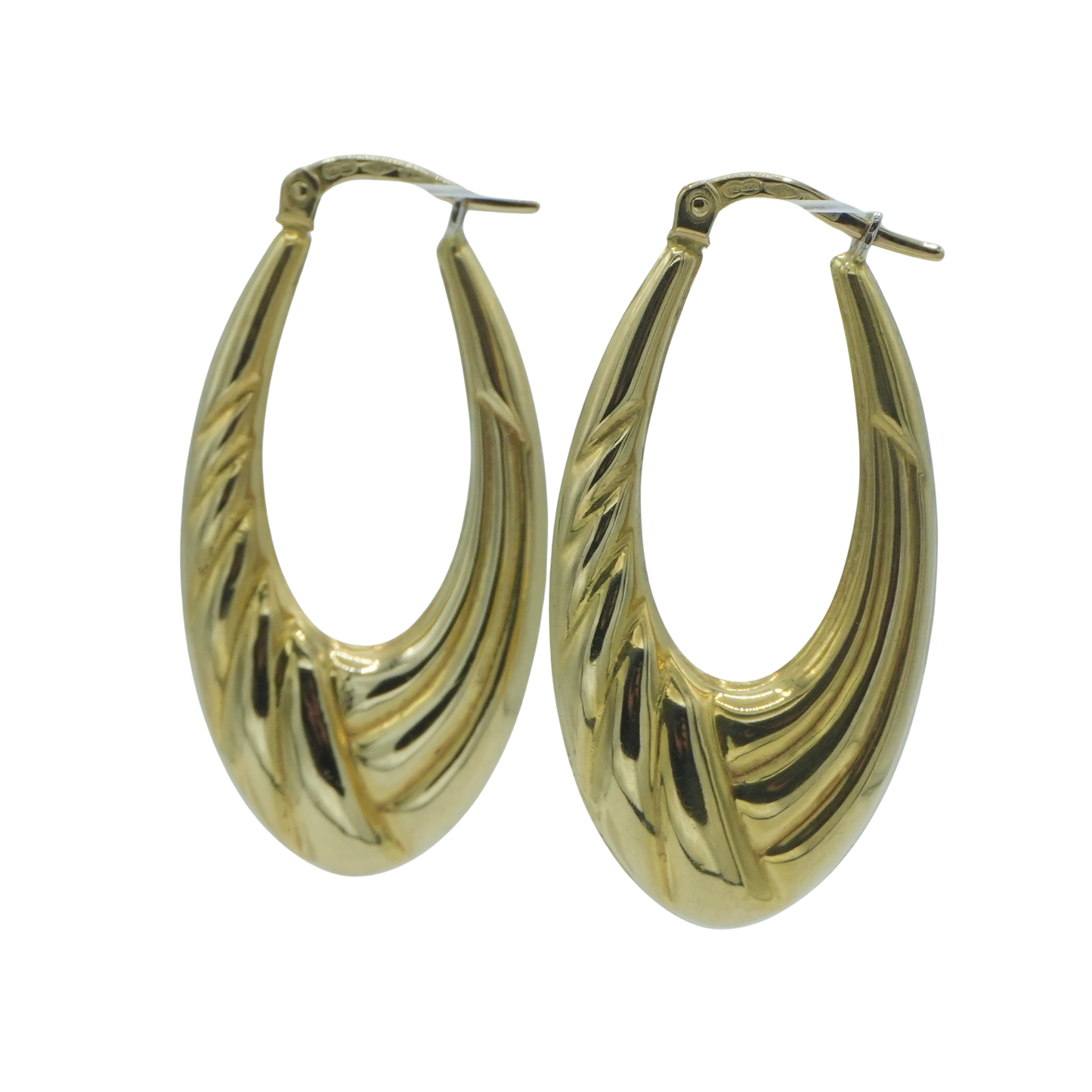 UNOAERRE 18K Yellow Gold Oval Hoop Earrings 2g