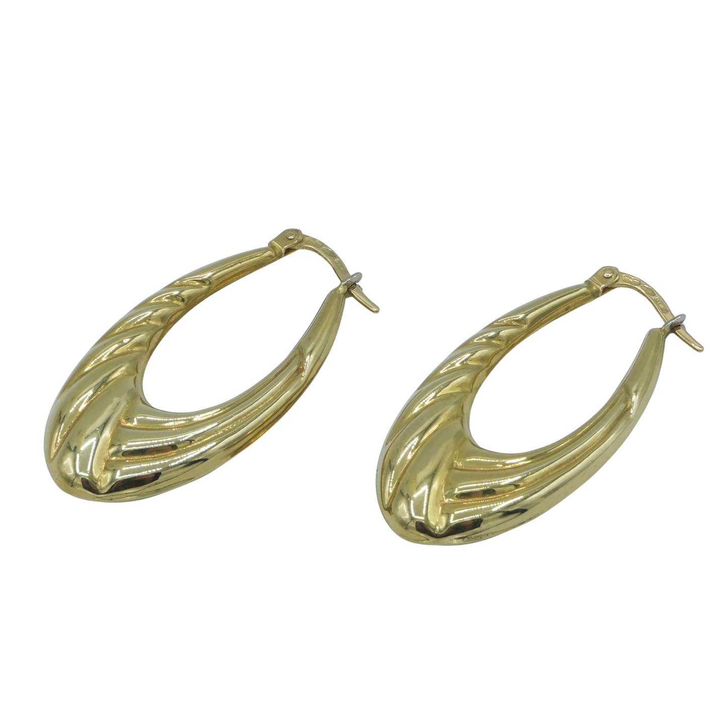 UNOAERRE 18K Yellow Gold Oval Hoop Earrings 2g