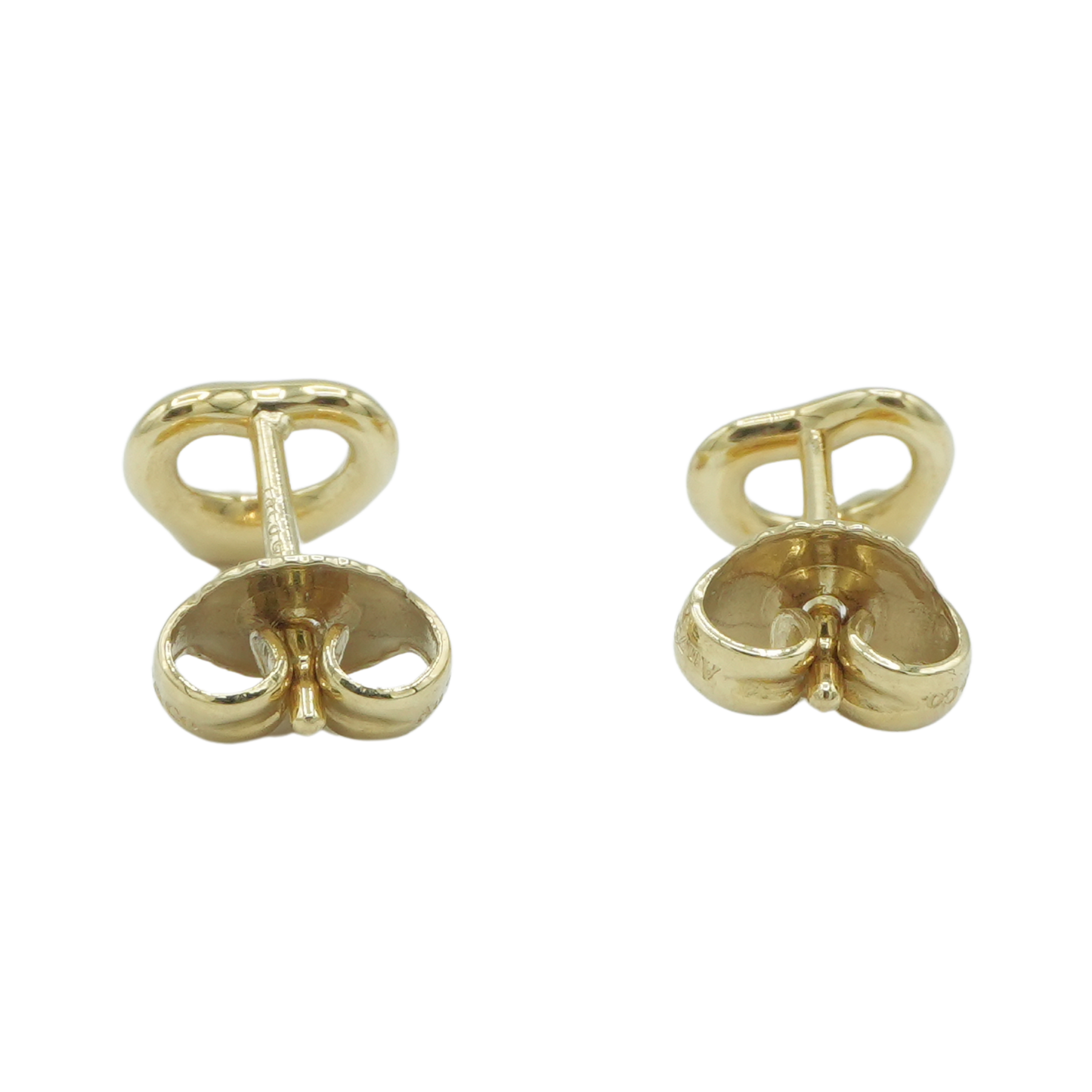 Tiffany & Co. 18K Yellow Gold Open Heart Earrings  1.6g