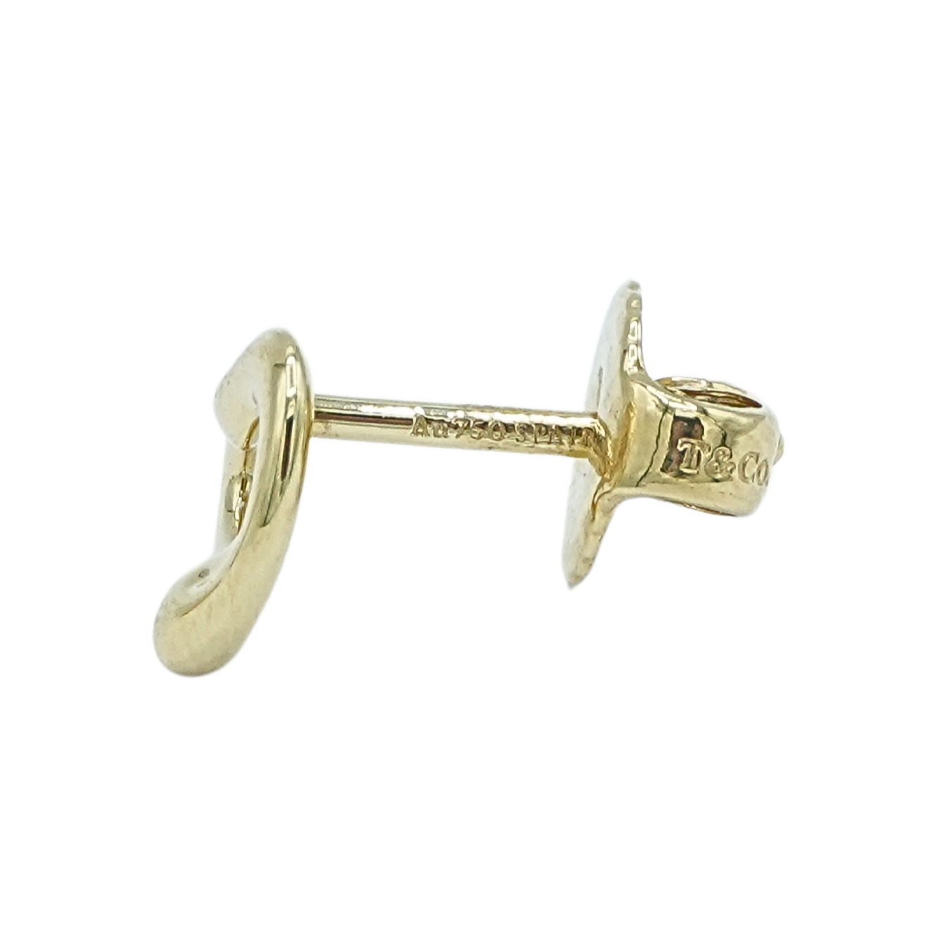 Tiffany & Co. 18K Yellow Gold Open Heart Earrings  1.6g