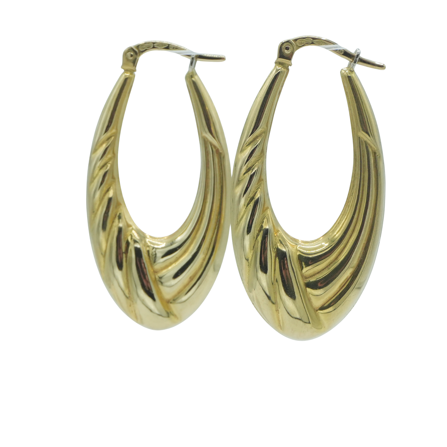 UNOAERRE 18K Yellow Gold Oval Hoop Earrings  2g