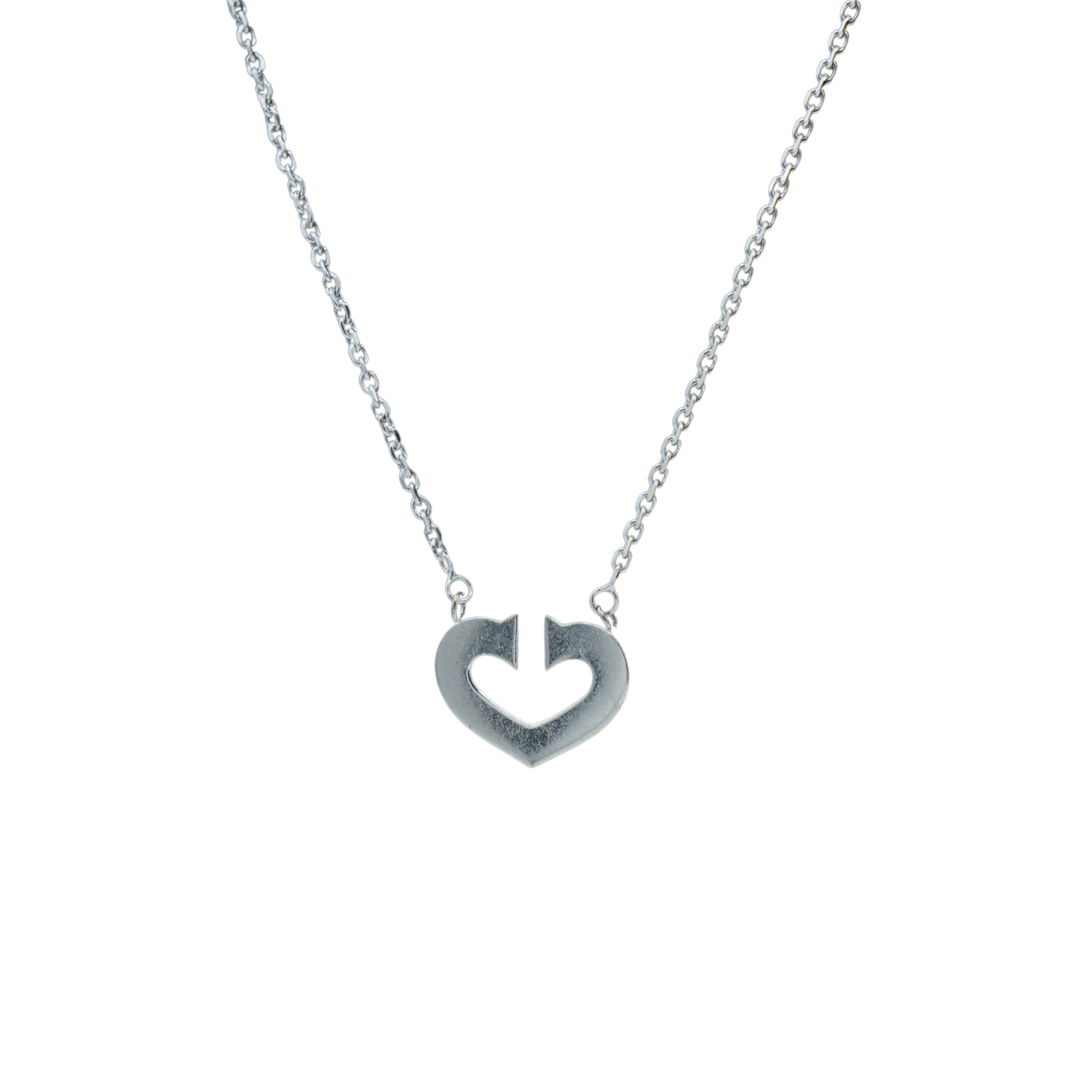 まちゅんなりんさん専用⭐︎Cartier K18WG CARTIER K18 White Gold C Heart Necklace 39cm/41cm 8g – SOÉ Vintage