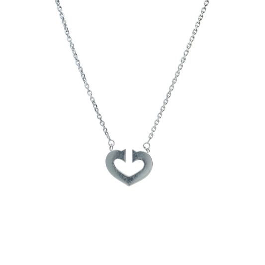 CARTIER K18 White Gold C Heart Necklace  39cm/41cm 8g